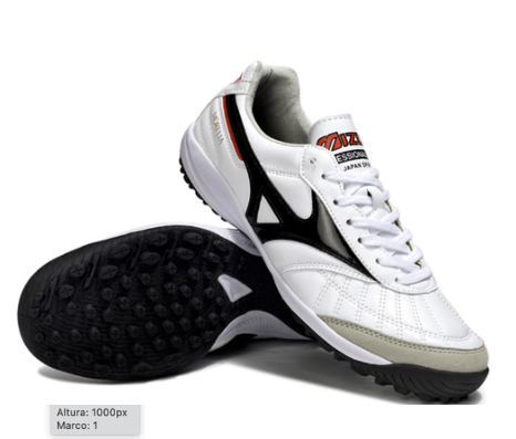 27. Mizuno TF – Blanco/Negro/Rojo
