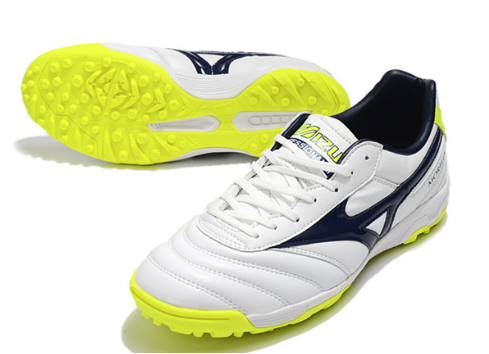 57. Mizuno Morelia TF – Blanco/Azul Marino/Amarillo